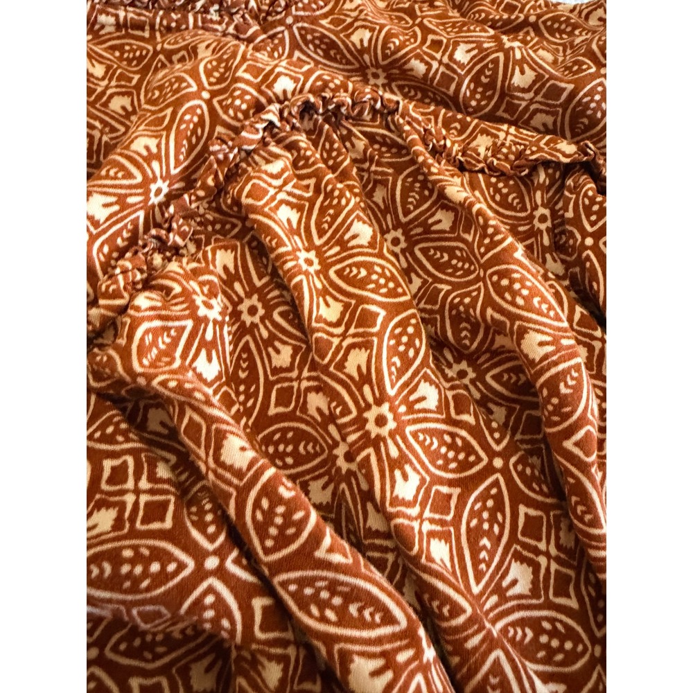 Patrons of Peace Womens Malibu Mini Dress Rust Orange Geometric Medallion Size S - Picture 5 of 10